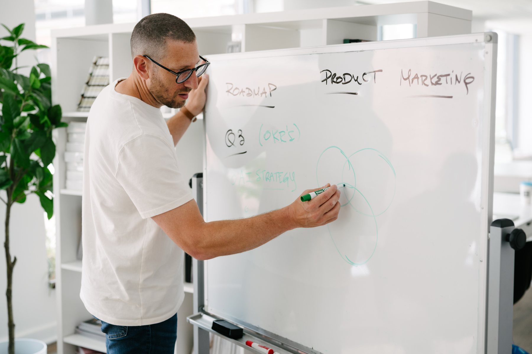 Jason at the whiteboard in a workshop