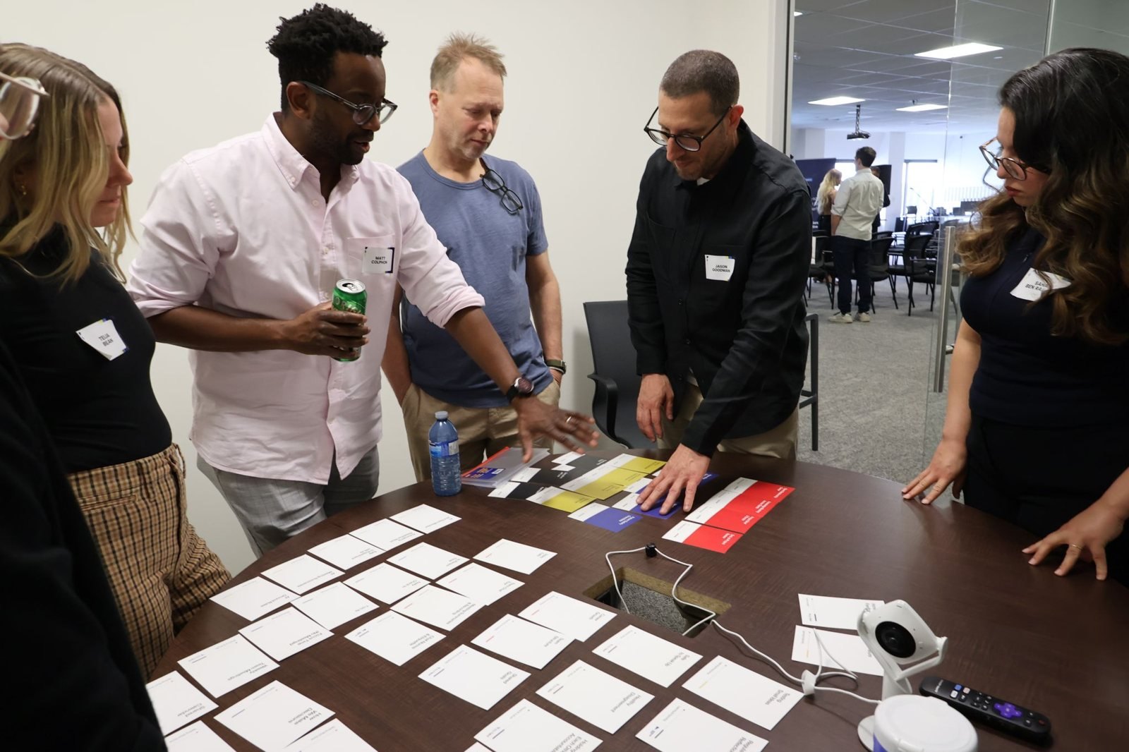 Founders working through story cards at a Goodman & Co. workshop